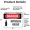 Signmission Nitrous Oxide Danger Sign, Vinyl Decal, 7in W x 5in L, 2PK OS-2PACK-DS-D-57-L-1937 - alternate 5